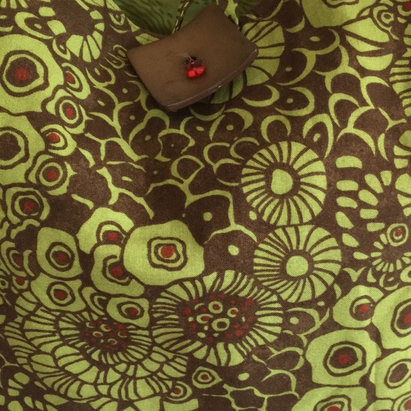 Unique Over-the-Shoulder Green and Brown Print Bag - Picture 4 of 10